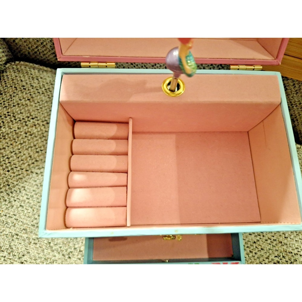 Little Girls Musical Jewelry Box 3 Drawers, Mermaid Design Gifts for Girls - Picture 12 of 14